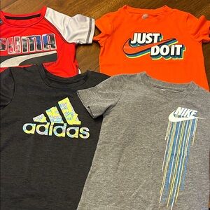 Lot of 4T shirts Puma, Adidas, Nike